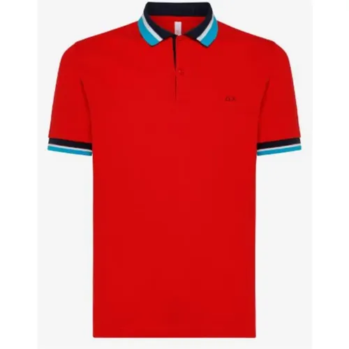 Multi-Stripe Cotton Polo Shirt , Herren, Größe: 2XL - Sun68 - Modalova