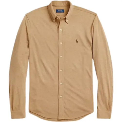 Camel Buttoned Collar Shirt , male, Sizes: XL, S, L, 2XL, M - Ralph Lauren - Modalova