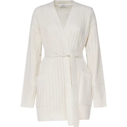 Vanilla Wool Cashmere Cardigan with Sash , female, Sizes: L, S - Max Mara - Modalova