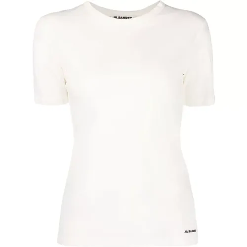 Weißes T-Shirt mit Logo-Print , Damen, Größe: XS - Jil Sander - Modalova