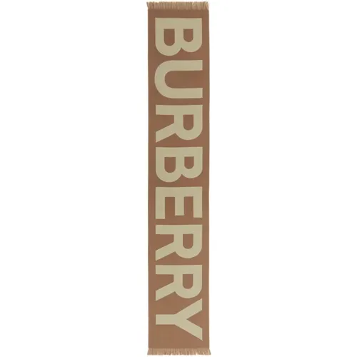 Wool Logo Scarf , male, Sizes: ONE SIZE - Burberry - Modalova