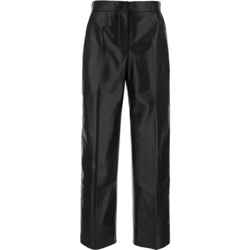 Leder Straight Leg Hose , Damen, Größe: L - Calvin Klein - Modalova