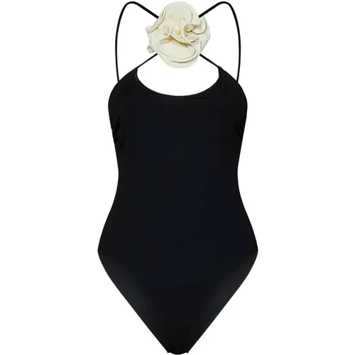 Schwarzer Blumen Badeanzug , Damen, Größe: L - La Revêche - Modalova
