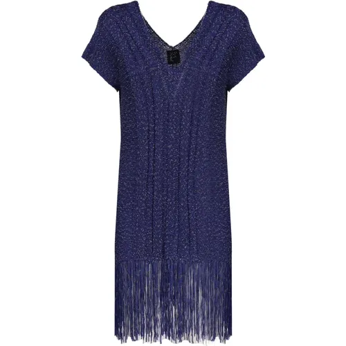 Crochet Cover-Up Dress in Ocean , female, Sizes: M, S - Fisico - Modalova