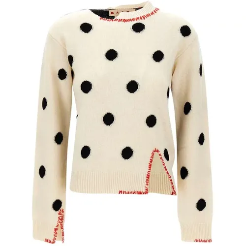 Wollpullover mit Polka Dot Muster - Marni - Modalova