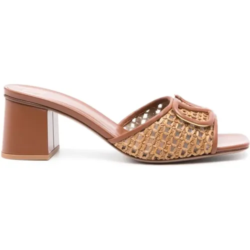 Straw Interwoven Sandals , female, Sizes: 5 UK, 5 1/2 UK, 4 1/2 UK - Valentino Garavani - Modalova