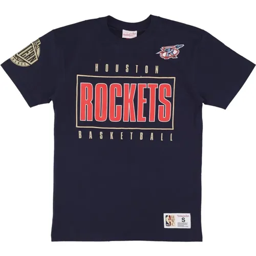 Houston Rockets Vintage Logo Tee , male, Sizes: S, XL - Mitchell & Ness - Modalova