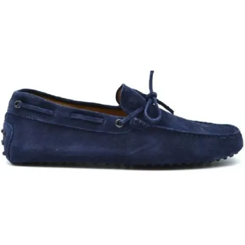 Blaue Lederslipper Eleganter Stil , Herren, Größe: 40 EU - TOD'S - Modalova