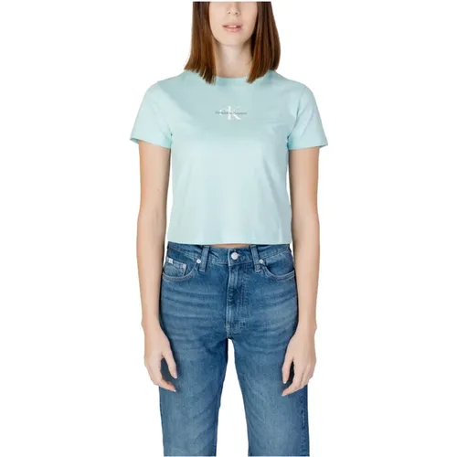 Printed Cotton T-shirt , female, Sizes: XS - Calvin Klein Jeans - Modalova