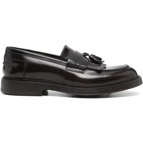 Leather Flat Shoes with Tassel , male, Sizes: 8 1/2 UK, 9 UK - Doucal's - Modalova