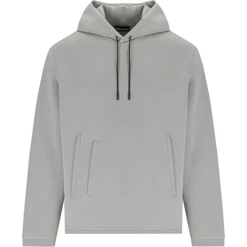 Grauer Hoodie mit Reißverschlusstaschen , Herren, Größe: L - Emporio Armani - Modalova