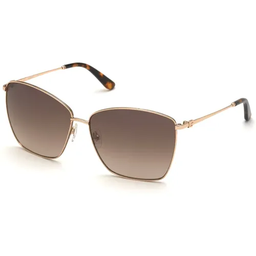 Goldene Verlaufsbraune Sonnenbrille,Goldene Gradienten Sonnenbrille,Stilvolle Sonnenbrille mit braunem Spiegelglas - Guess - Modalova