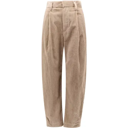 Hoch taillierte Cordhose mit Pinces - BRUNELLO CUCINELLI - Modalova