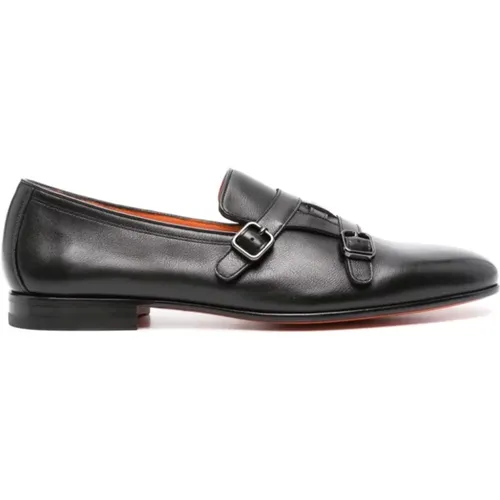 Flat Shoes with Interwoven Straps , male, Sizes: 10 UK, 7 UK, 8 1/2 UK, 9 UK, 6 1/2 UK, 8 UK, 7 1/2 UK, 9 1/2 UK - Santoni - Modalova