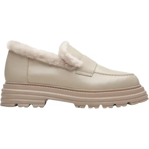 Damen Pelzgefütterte Loafers aus Echtem Leder für Winter Er00114214 , Damen, Größe: 37 EU - Estro - Modalova