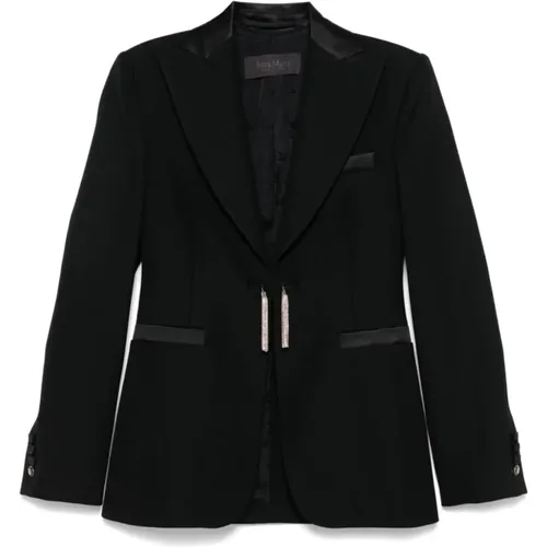 Elegante Woll-Einreiher Schwarze Jacke - Max Mara - Modalova