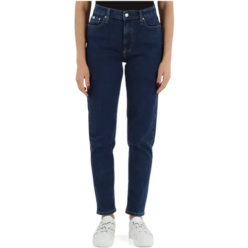 High-Waist Mom Fit Jeans , Damen, Größe: W24 - Calvin Klein Jeans - Modalova