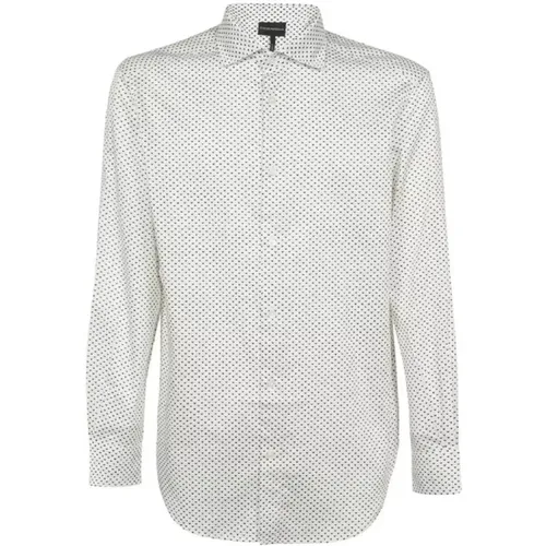 Regular Fit Shirt with All Over Eagle Print for Men , male, Sizes: L - Emporio Armani - Modalova