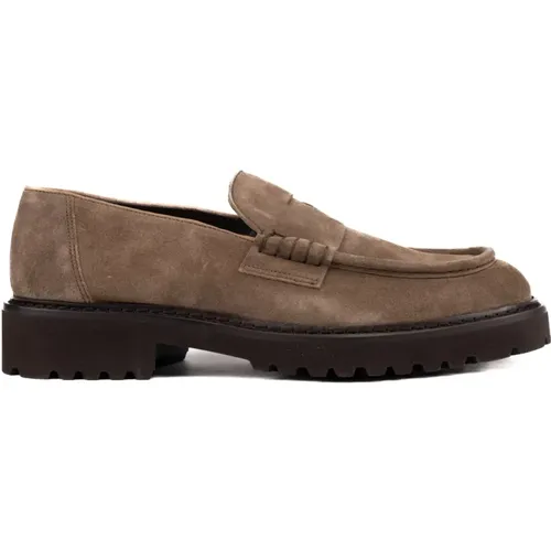 Wildleder Slip-On Mokassins Gummisohle , Herren, Größe: 43 EU - Doucal's - Modalova