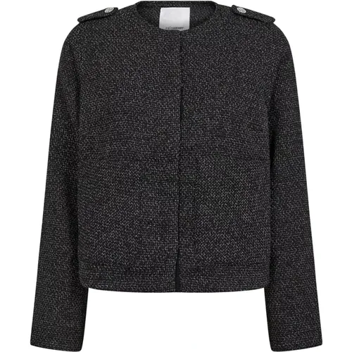 Stilvolle Boucle-Jacke mit langen Ärmeln und Fronttaschen - Co'Couture - Modalova