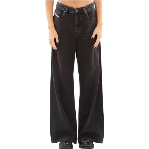 Schwarze Waschung Relaxed Jeans 1996 Stil , Damen, Größe: W26 - Diesel - Modalova