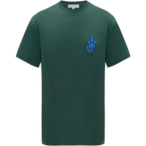 Grünes Baumwoll-T-Shirt mit JWA-Logo , Herren, Größe: M - JW Anderson - Modalova