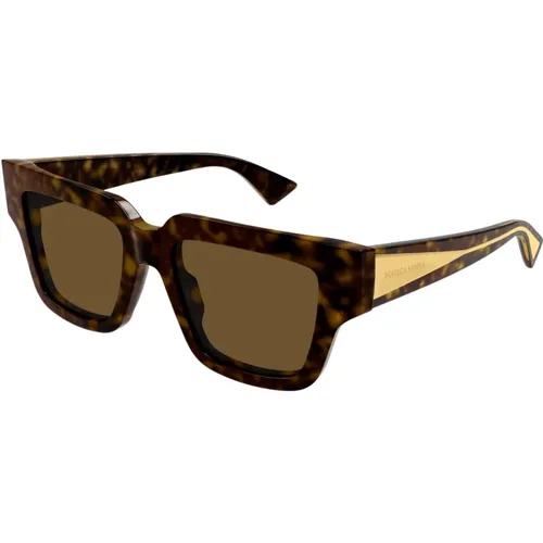 Braun/Havana Sonnenbrille, vielseitig und stilvoll , Damen, Größe: 52 MM - Bottega Veneta - Modalova