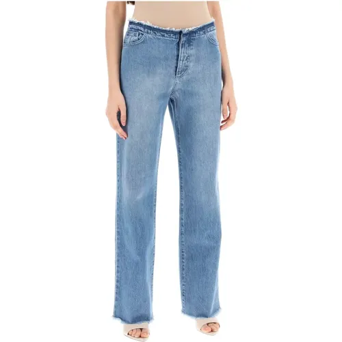 Vintage Wash Straight Leg Frayed Jeans,Straight Jeans - MVP wardrobe - Modalova