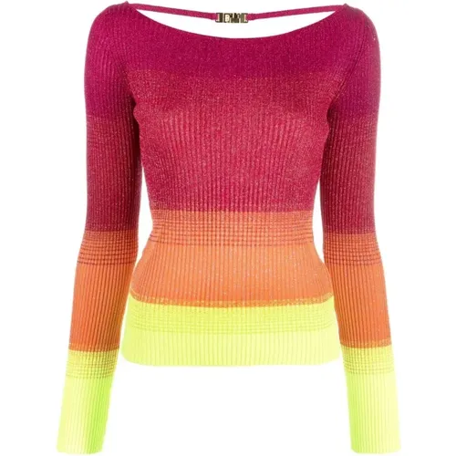 Rosa Lurex Degrade Pullover , Damen, Größe: S - GCDS - Modalova