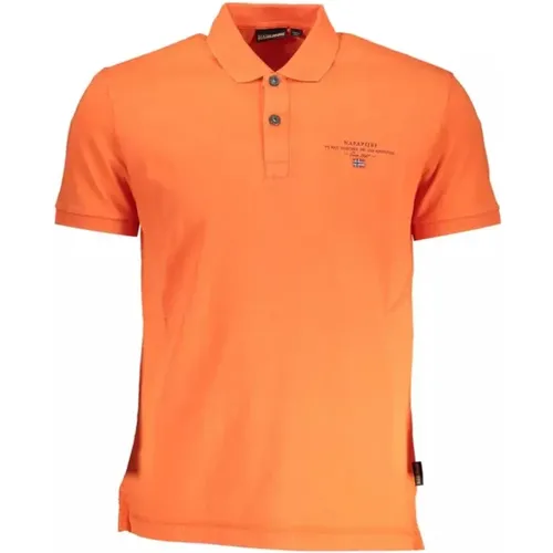 Rosa Poloshirt mit gesticktem Logo , Herren, Größe: S - Napapijri - Modalova