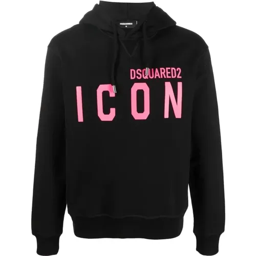 Schwarzer Hoodie für Männer , Herren, Größe: 2XL - Dsquared2 - Modalova