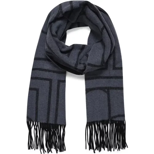 Luxury Wool Scarf with Fringes , female, Sizes: ONE SIZE - Soaked in Luxury - Modalova