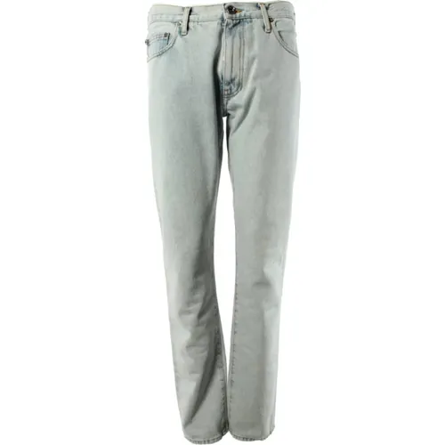 Black Slim Jeans with Single Arrow , male, Sizes: W32, W31 - Off White - Modalova