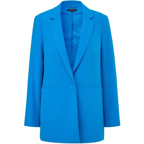 Langer Crêpe Blazer , Damen, Größe: 2XL - comma - Modalova