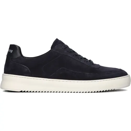 Blaue Wildleder Low Top Sneakers , Herren, Größe: 45 EU - Filling Pieces - Modalova