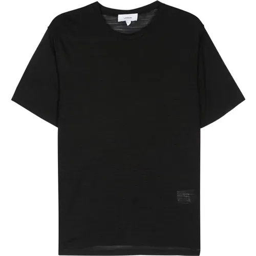Schwarzes T-Shirt mit abfallenden Schultern , Herren, Größe: XS - Lardini - Modalova