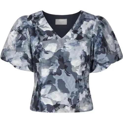 Blumige Brokat Statement Bluse , Damen, Größe: L - NEO NOIR - Modalova