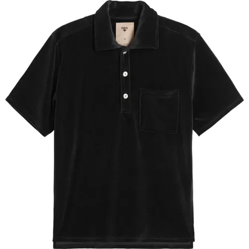 Soft Velour Shirt with Chest Pocket , male, Sizes: M, L, XL - OAS - Modalova