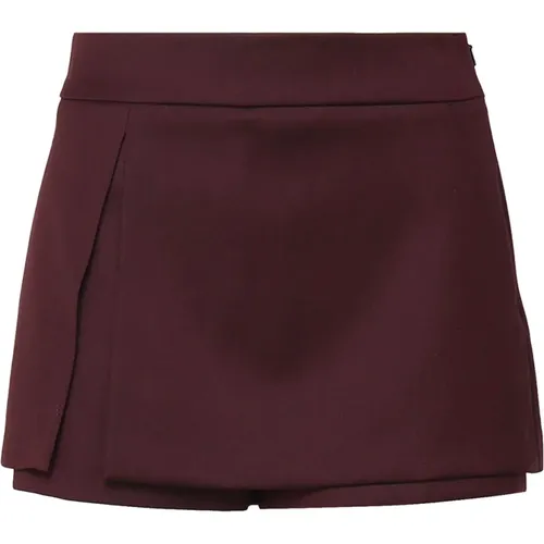 Bordeaux Rock Effekt Seitenschlitz Shorts - pinko - Modalova