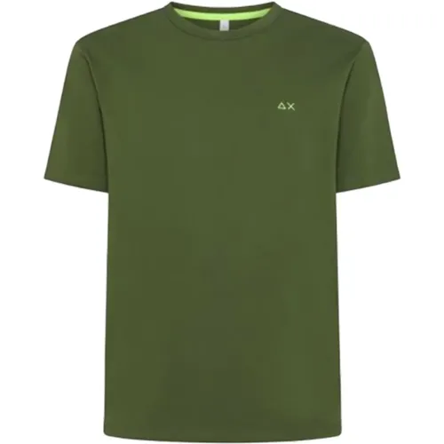 Solid Short Sleeve T-Shirt , male, Sizes: L, XL - Sun68 - Modalova