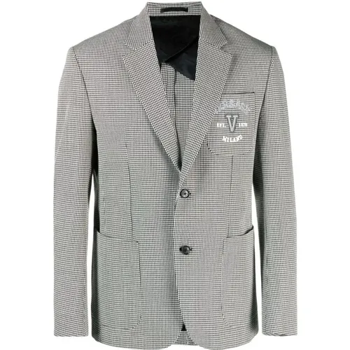 Bestickter Hahnentritt-Blazer - Versace - Modalova