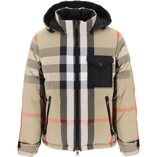 Rutland Reversible Hooded Down Jacket , male, Sizes: L, S - Burberry - Modalova