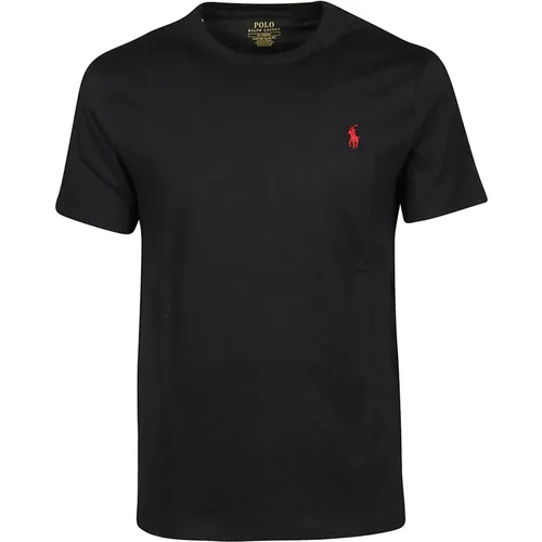Schwarzes T-Shirt - Klassisches Modell , Herren, Größe: M - Polo Ralph Lauren - Modalova