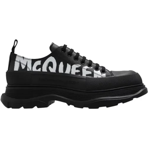 Leather platform sneakers , male, Sizes: 10 UK, 6 UK, 7 UK, 8 UK, 9 UK - alexander mcqueen - Modalova