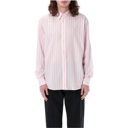 Mens Clothing Shirts White Stripes Ss24 , male, Sizes: M - Acne Studios - Modalova