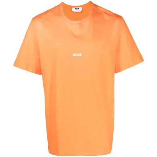 Orange Logo T-Shirt Msgm - Msgm - Modalova
