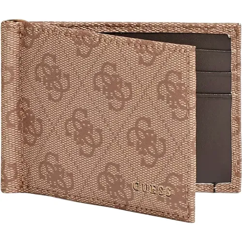 Stylish Leather Blend Wallet with 4G Logo , male, Sizes: ONE SIZE - Guess - Modalova