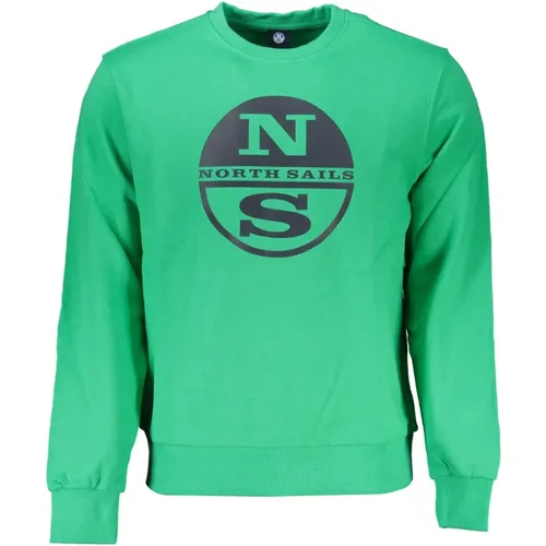 Grüner Sweatshirt mit langen Ärmeln und Print - North Sails - Modalova