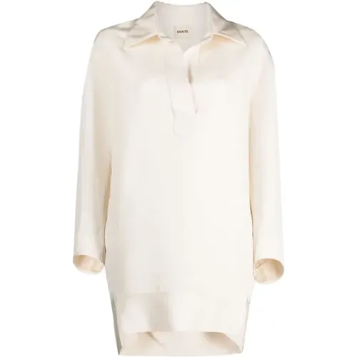 Cream Turtleneck Knit Dress , female, Sizes: XL - Khaite - Modalova