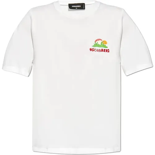 Bedrucktes T-Shirt , Damen, Größe: L - Dsquared2 - Modalova